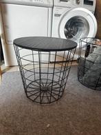 Twee leuke tafeltjes/opbergers, Huis en Inrichting, Tafels | Bijzettafels, Minder dan 55 cm, Metaal of Aluminium, Rond, Zo goed als nieuw