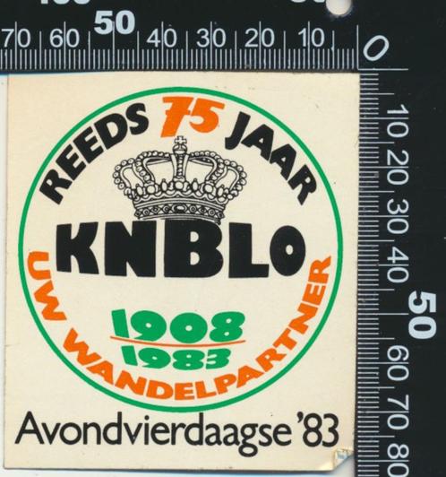 Sticker: KNBLO - 75 Jaar - Avondvierdaagse 1983 (2), Verzamelen, Stickers, Zo goed als nieuw, Bedrijf of Vereniging, Ophalen of Verzenden
