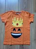 Oranje Koningsdag shirt kroon smiley maat 128-134, Kinderen en Baby's, Kinderkleding | Maat 128, Jongen, Ophalen of Verzenden