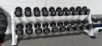 Dumbell rek met dumbells 6 tot 24 kg, Gebruikt, Rug, Dumbbell, Ophalen