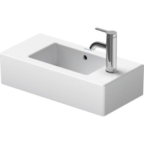 Duravit Vero fontein 50x25 cm met overloop kraangat rechts, Doe-het-zelf en Verbouw, Sanitair, Zo goed als nieuw, Wastafel, Steen