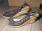 Tamaris sleehak open teen maat 39, Tamaris, Blauw, Zo goed als nieuw, Sandalen of Muiltjes