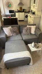 Grijze hoekbank, Huis en Inrichting, Banken | Complete zithoeken, Ophalen, Gebruikt