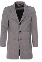 Mantel Nobel wol herenjas lichtgrijs, Maat 52/54 (L), Verzenden, Zo goed als nieuw, Grijs