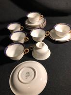 Antieke espresso  porseleinen kop en schotels - 7 stuks, Ophalen of Verzenden