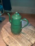 Donkergroene Koffiekan met gouden bies, Ophalen of Verzenden