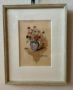 Aquarel van Mevr.A.W. Gazendam - Schreuder - Bloemen in vaas, Antiek en Kunst, Ophalen of Verzenden