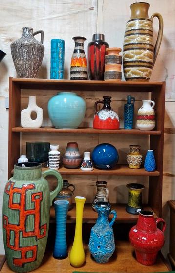 Vintage vazen west germany jaren 60 fifties retro vaas 70's beschikbaar voor biedingen