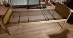 Sterk 1 persoons bed 90x200 verstelbaar hoofd en voeteneinde, Ophalen, 90 cm, Eenpersoons, Beige