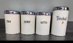 Vintage set Brabantia blikken koffie thee suiker beschuit, Ophalen of Verzenden