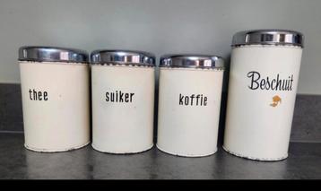 Vintage set Brabantia blikken koffie thee suiker beschuit  beschikbaar voor biedingen