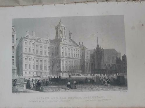008 / Paleis op de Dam te Amsterdam Staalgravure uit 1835, Antiek en Kunst, Kunst | Etsen en Gravures, Ophalen of Verzenden
