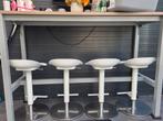 Bartafel en 4x barstoelen, Huis en Inrichting, Tafels | Statafels, Ophalen