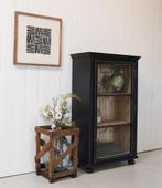 Zwarte kast, Vitrinekast, Houten kast, Boekenkast, Hal kast, Huis en Inrichting, Kasten | Kledingkasten, Met deur(en), Glas, 150 tot 200 cm