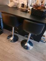 Zwarte barkrukken, in hoogte verstelbaar, Ophalen