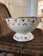 Antiek Villeroy & Boch emaille vergiet – bloemetjesmotief, Huis en Inrichting, Keuken | Servies, Ophalen of Verzenden, Porselein