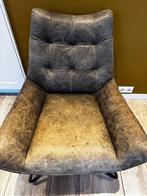 2x Eleonora Fauteuil Pedro Leder Antraciet, Huis en Inrichting, Stoelen, Twee, Zwart, Leer, Ophalen of Verzenden