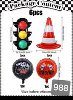 Race auto thema ballonnen set - 6 stuks, Ophalen of Verzenden, Nieuw, Versiering, Verjaardag