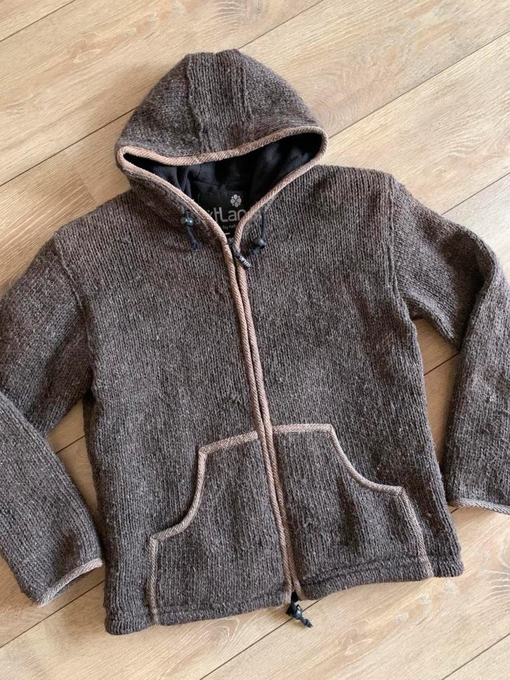 Ixtlan nepal wollen vest M wool cardigan windstopper, Kleding | Heren, Truien en Vesten, Zo goed als nieuw, Maat 48/50 (M), Bruin