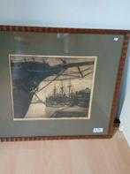 Mooie Ets Haven Enkhuizen 1923,Ton Meijer,(adv.229, Ophalen of Verzenden