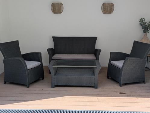 Tuinset Livin Garden, Tuin en Terras, Tuinsets en Loungesets, Gebruikt, Tuinset, Rotan, 4 zitplaatsen, Bank, Ophalen