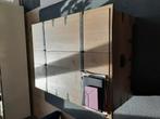 teak houten salonkist, met 2 open te klappen delen., Huis en Inrichting, Tafels | Salontafels, Gebruikt, 100 tot 150 cm, Teakhout