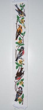 Vintage geborduurd Schellekoord met vogels & bloemen, Ophalen of Verzenden, Zo goed als nieuw