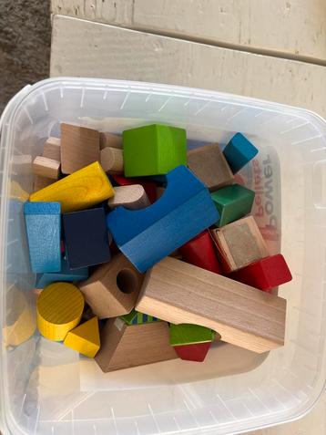 Houten Bouwblokken - Diverse Vormen & Kleuren beschikbaar voor biedingen