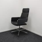 Thonet Swivel Chair, Zwart Leer, Vergaderstoel, Draaibaar, Ergonomisch, Gebruikt, Ophalen of Verzenden, Bureaustoel