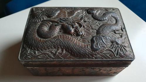 UNIEK koper&brons&zilver 19e eeuws China Dragon box., Antiek en Kunst, Antiek | Koper en Brons, Koper, Ophalen of Verzenden