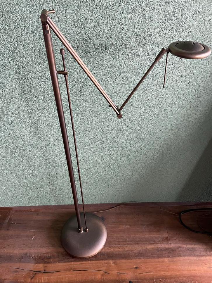 Bronzen Staande Lamp met Dimmer, Huis en Inrichting, Lampen | Vloerlampen, Gebruikt, 150 tot 200 cm, Metaal, Ophalen