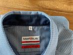 Strijkvrij lange mouw overhemd Marvelis modern fit mt 43, Ophalen of Verzenden, Zo goed als nieuw, Blauw, Halswijdte 43/44 (XL)