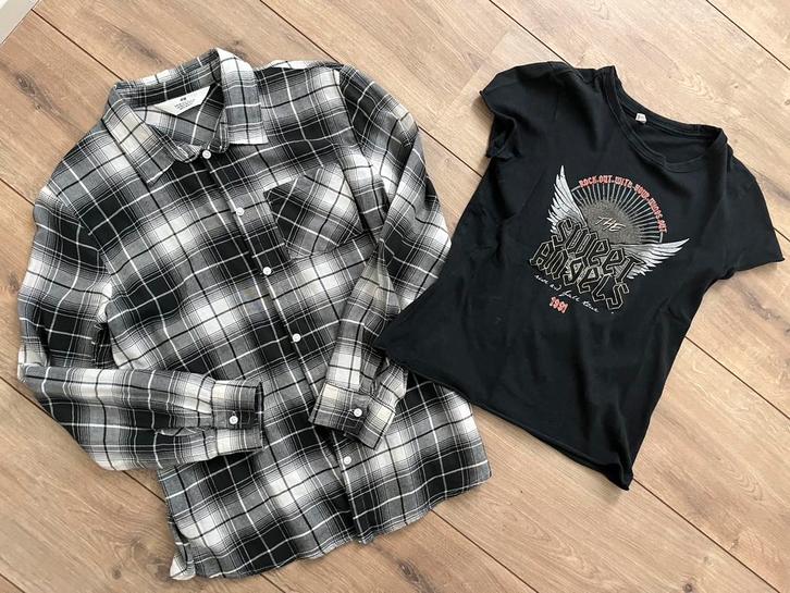 ZGAN Stoere bloes met shirt Kids Only HM maat 140, Kinderen en Baby's, Kinderkleding | Maat 140, Zo goed als nieuw, Meisje, Shirt of Longsleeve