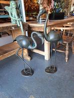Flamingo beeld echt brons 75 en 100 cm of smeedijzer 108 cm, Ophalen
