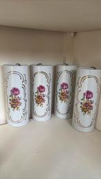 Vintage Radiator hangers bevochtigers porselein bloemen 4x, Ophalen of Verzenden