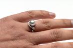 Grijze zoetwater parel met 5 diamanten 18k gouden dames ring, Sieraden, Tassen en Uiterlijk, Ringen, Voordeelsieraden, Ophalen of Verzenden