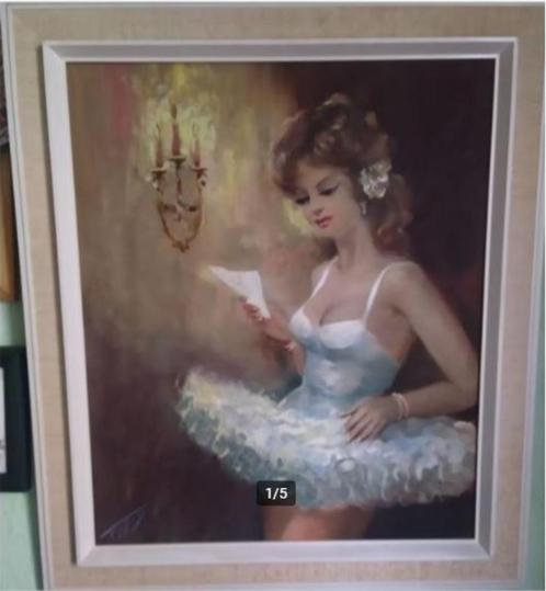 schilderij origineel Eugène Tissot Ballerina 60er, Antiek en Kunst, Kunst | Schilderijen | Klassiek, Ophalen