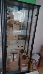 Vitrine kast zwart, Huis en Inrichting, Kasten | Vitrinekasten, Ophalen, 50 tot 100 cm, Zo goed als nieuw, 150 tot 200 cm