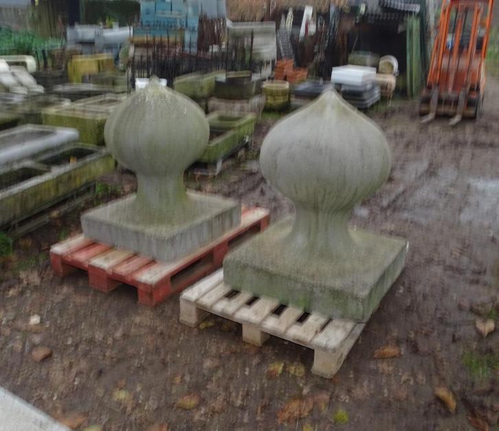 set handgekapte arduinen paalkoppen paalmuts pilaar poort, Antiek en Kunst, Curiosa en Brocante, Ophalen