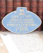 Frans metalen prijzenbordje/ plaquette ” Caen 1971", Ophalen of Verzenden