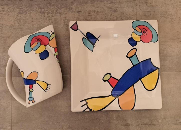 Otmar Alt design waterkan en bord, Huis en Inrichting, Keuken | Servies, Zo goed als nieuw, Bord(en), Overige stijlen, Porselein