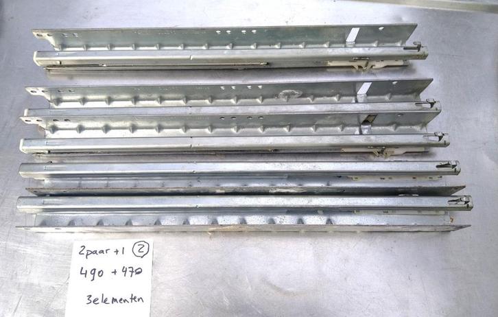 Partijtje telescooprails ladenrails ca 500mm, Doe-het-zelf en Verbouw, IJzerwaren en Bevestigingsmiddelen, Gebruikt, 250 mm of meer