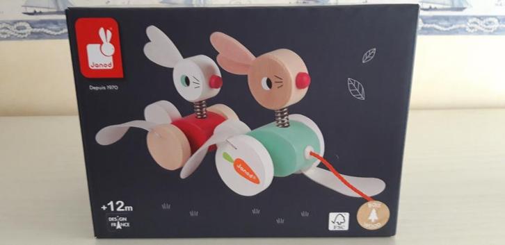 Nieuw Janod Zigolos trekfiguur konijn, Kinderen en Baby's, Speelgoed | Houten speelgoed, Nieuw, Duw- of Trekspeelgoed, Ophalen of Verzenden