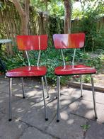2 rode retro formica keukenstoelen, Ophalen, Gebruikt, Rood, Twee