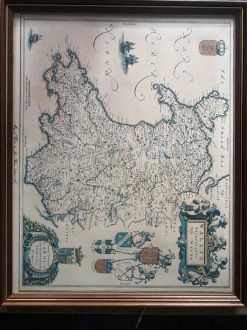 Antieke Kaart Wales Joan Blaeu 1645-62 LH beschikbaar voor biedingen