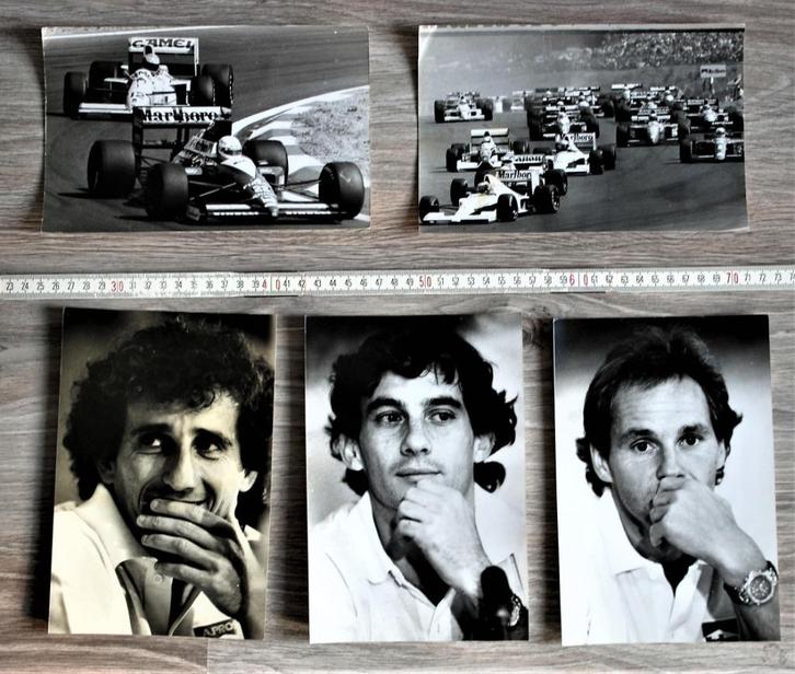 F1 Originele foto Arton Senna, Prost en Berger + Penning, Antiek en Kunst, Curiosa en Brocante, Ophalen of Verzenden