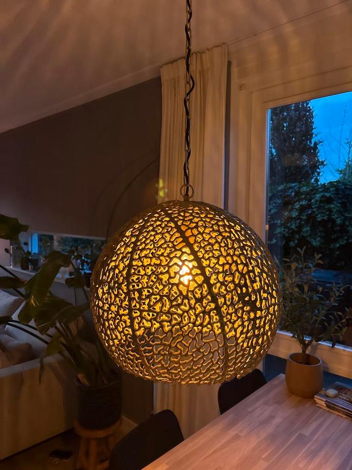 Gouden Hanglamp Bol Light & Living Sinula, Huis en Inrichting, Lampen | Hanglampen, Nieuw, Minder dan 50 cm, Metaal, Ophalen of Verzenden