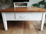 Massief eiken salontafel 100x100cm met lade, Huis en Inrichting, Ophalen, Gebruikt, 100 tot 150 cm, 50 tot 100 cm