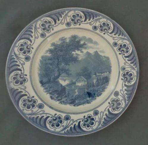 SOCIETE CERAMIQUE MAESTRICHT LANDSCHAP 3 wandbord 21cm bord, Antiek en Kunst, Antiek | Wandborden en Tegels, Verzenden