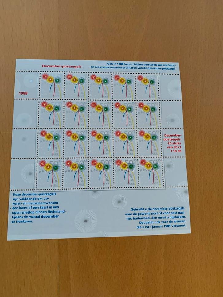 Decemberzegels 1988 - Compleet vel, Postzegels en Munten, Postzegels | Nederland, Postfris, Na 1940, Ophalen of Verzenden